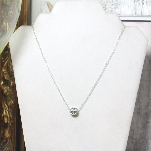 ✟Silver 3D Spinning Miniature Simplistic Cross Religious Pendant Necklace ✟ - Picture 4 of 7